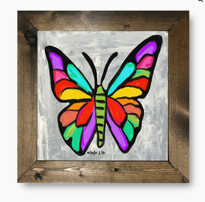 Colorful Butterfly Framed Art (12 x 12)