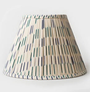 Ivory/Blue/Green Pleated Lampshade
