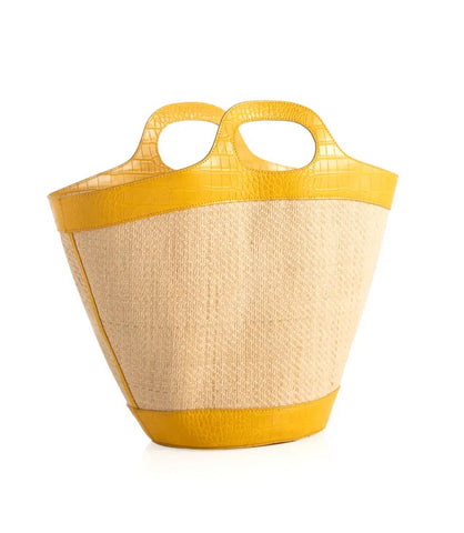 Yellow and straw Tote