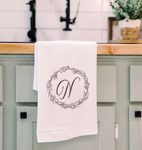 Monogram Tea Towel- Letter “N”