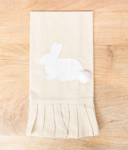 Natural Linen with White Bunny Tea Towel