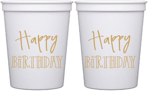 Happy Birthday Stadium Cups Set of 10