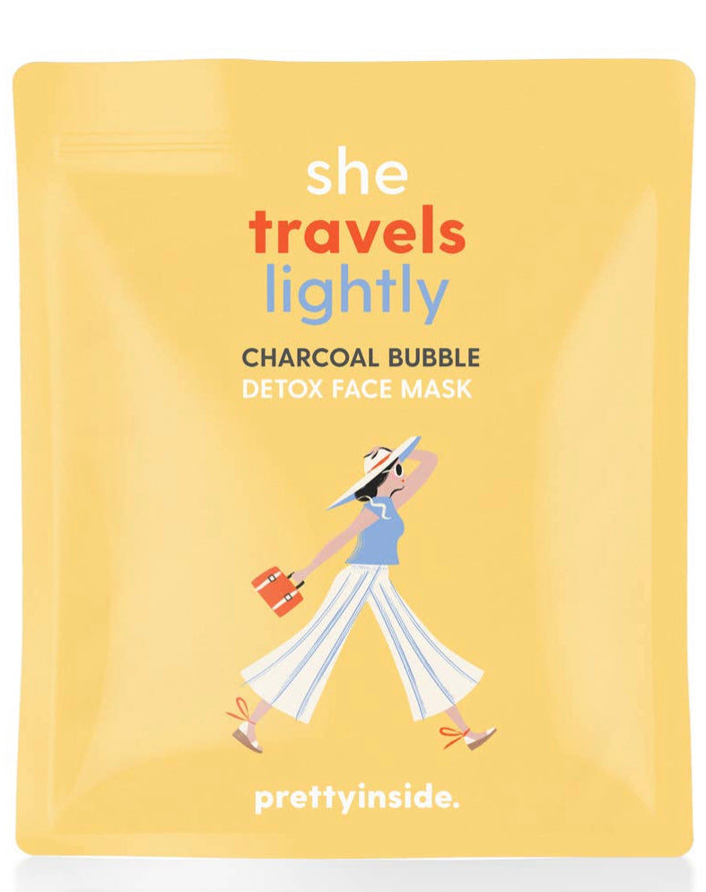 She travels lightly charcoal mask