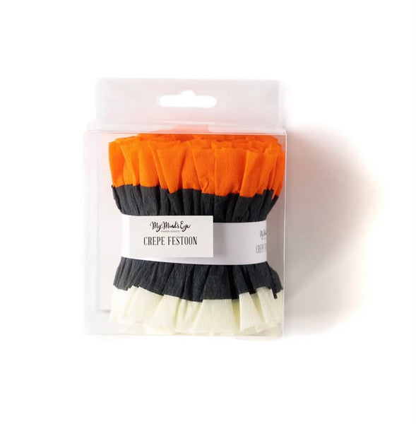 Orange, Black, Cream Crepe Festoon