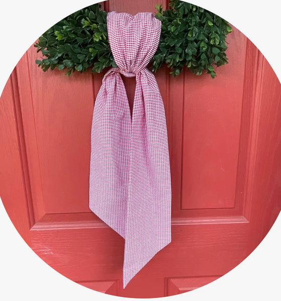 Pink Seersucker Wreath Sash (44”)