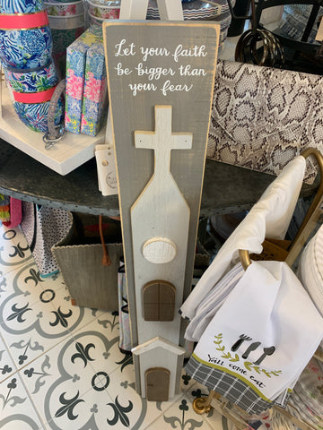 Wooden church sign