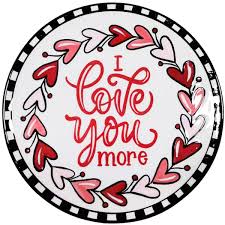 I Love You More White Circle of Hearts Trinket Tray