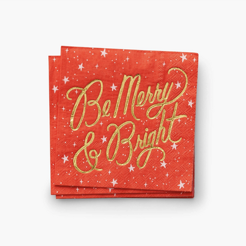 Rifle Paper Be Merry and Bright  Cocktail Napkins
