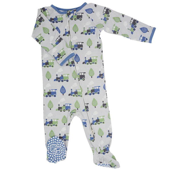 18-24 Mo Trains Zipper Footie